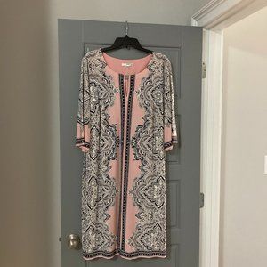 Studio One New York Dress, 2x and Blush w/Navy Blue Design